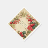 Whimsical Strawberry Botanicals Brautparty Serviette (Ecke)