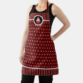 Whimsical Strawberry Cupcake Polka Dot Strip Schürze (InSitu)