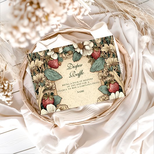 Whimsical Strawberry Forest Windel-Raffle Begleitkarte