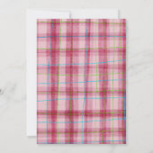 Whimsical Strawberry Pink 1st Birthday Watercolor Einladung (Rückseite)