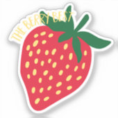 Whimsical Strawberry The Berry Best Aufkleber (Vorderseite)