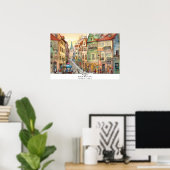 Whimsical Street View Prague AI Art Poster (Heimbüro)