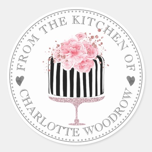 Whimsical Strick Wasserfarbe Glazed Cake Dessert Runder Aufkleber (Vorderseite)