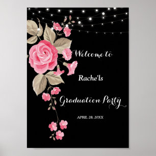 Whimsical String Lights Black Abschluss Poster