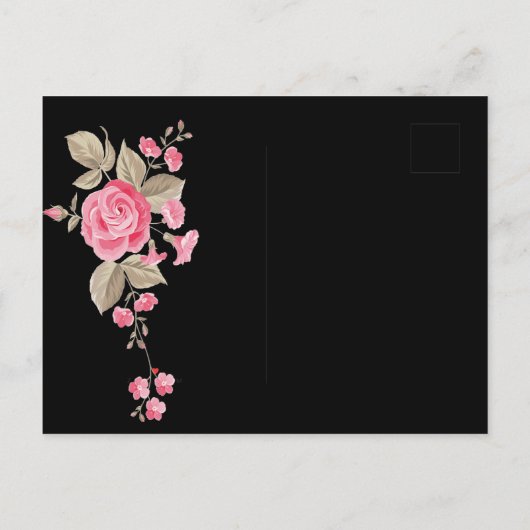 Whimsical String Lights Black Accommodation Card Ankündigungspostkarte (Rückseite)