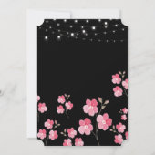 Whimsical String Lights Black Bachelor Einladung (Rückseite)
