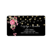 Whimsical String Lights Black Label Adressaufkleber (Vorne)