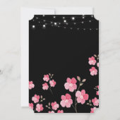 Whimsical String Lights Black Sweet 16 Einladung (Rückseite)