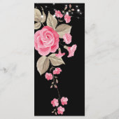 Whimsical String Lights Black Wedding Menu Programm (Rückseite)