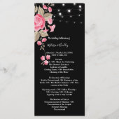 Whimsical String Lights Black Zeremonie Programs Programm (Vorderseite)