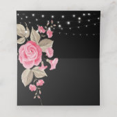 Whimsical String Lights BlackPlace Card Platzkarte (Innenseite Aufgefaltet)