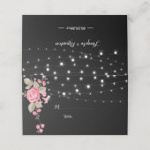 Whimsical String Lights BlackPlace Card Platzkarte (Außenseite Aufgefaltet)