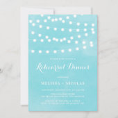 Whimsical String Lights Blue Probe Dinner Einladung (Vorderseite)