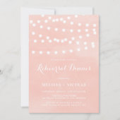 Whimsical String Lights Blush Probe Dinner Einladung (Vorderseite)