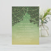 Whimsical String Lights Fairy Tale Wedding Einladung (Stehend Vorderseite)