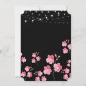 Whimsical String Lights Schwarze Hochzeit Einladung (Rückseite)