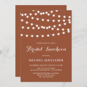 Whimsical String Lights Terracotta Einladung (Vorne/Hinten)