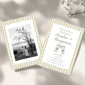 Whimsical Stripe Green champagne Whimsical  Einladung