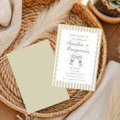 Whimsical Stripe Green champagne Whimsical  Einladung