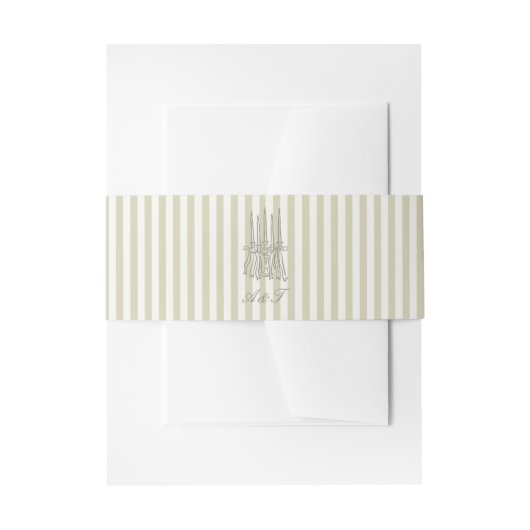 Whimsical Stripe Green Wedding Belly Band (Vorderseite Beispiel)