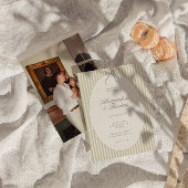 Whimsical Stripe Green Wedding Einladung