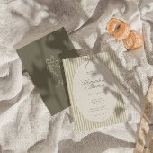 Whimsical Stripe Green Wedding Invitation Einladung