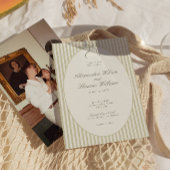 Whimsical Stripe Green Wedding Invitation Einladung