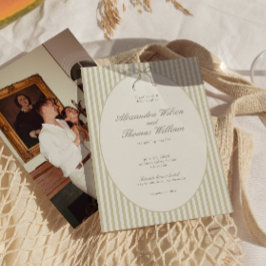 Whimsical Stripe Green Wedding Invitation Einladung