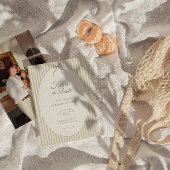 Whimsical Stripe Green Wedding Save the Date Einladung