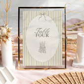 Whimsical Stripe Green Wedding Tischnummer