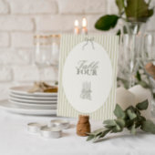 Whimsical Stripe Green Wedding Tischnummer