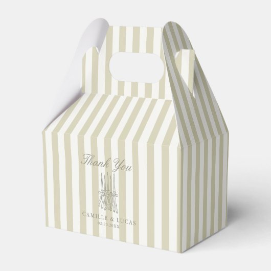 Whimsical Stripe Grüne Hochzeit Geschenkschachtel (Vorderseite)