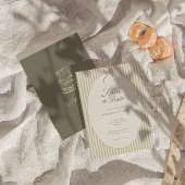 Whimsical Stripe grüne Hochzeit speichern Sie das  Einladung