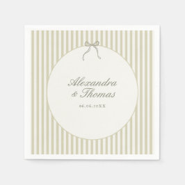 Whimsical Stripe Grüne Hochzeitsservietten Serviette