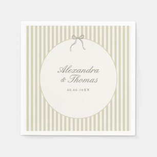 Whimsical Stripe Grüne Hochzeitsservietten Serviette