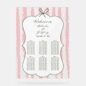 Whimsical Stripe Handgeschriebene Hochzeits-Sitzor Acrylschild (Vorderseite)