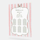 Whimsical Stripe Handgeschriebene Hochzeits-Sitzor Acrylschild (Winkel)