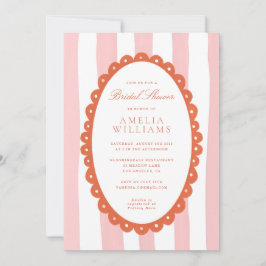 Whimsical Stripes Coquette Brautparty Einladung