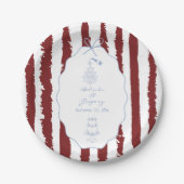 Whimsical Stripes Handgeschriebene Bemalte Hochzei Pappteller (Vorderseite)