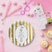 Whimsical Stripes Handgeschriebene Bemalte Hochzei Pappteller (Party)