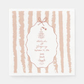 Whimsical Stripes Handgeschriebene Bemalte Hochzei Serviette (Vorderseite)