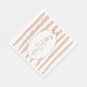 Whimsical Stripes Handgeschriebene Bemalte Hochzei Serviette (Ecke)