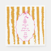 Whimsical Stripes Handgeschriebene Hochzeit Serviette (Vorderseite)