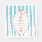 Whimsical Stripes Handgeschriebene Hochzeit Serviette (Vorderseite)