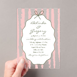 Whimsical Stripes Handwritten Painted Wedding Acryleinladungen