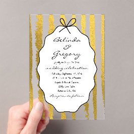 Whimsical Stripes Handwritten Painted Wedding Acryleinladungen