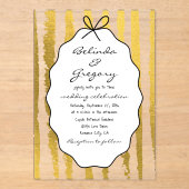 Whimsical Stripes Handwritten Painted Wedding Acryleinladungen (Vorderseite)