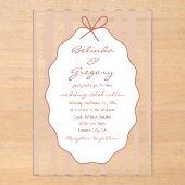 Whimsical Stripes Handwritten Painted Wedding  Acryleinladungen (Vorderseite)