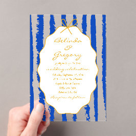 Whimsical Stripes Handwritten Painted Wedding Acryleinladungen