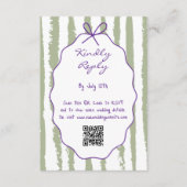 Whimsical Stripes Handwritten Painted Wedding Begleitkarte (Vorderseite)